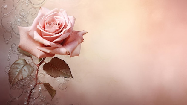 Banner mit rosa Rose