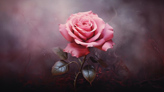 Banner mit rosa Rose