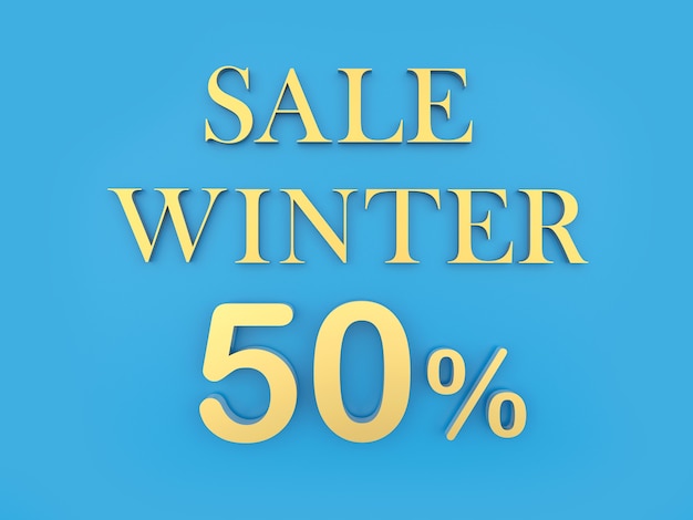 Banner mit Text Winter Sale fünfzig Prozent