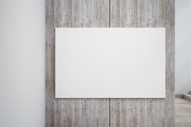 Banner de muro de hormigón blanco vacío