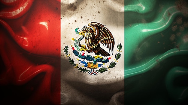 Foto banner na forma da bandeira do méxico ia generativa
