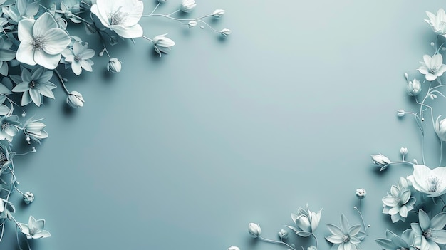 Banner de negocios azul y blanco con fondo blanco floral adornado y espacio de copia ar 169 estilo crudo estilizar 250 ID de trabajo 6a363d96af064b7da15201124103ea4f