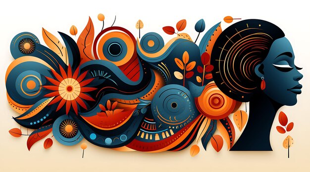 Banner of Celebrate Culture Dekorative Formen Traditionelle afrikanische Farben Design Kunst 2D Clipart Ideen