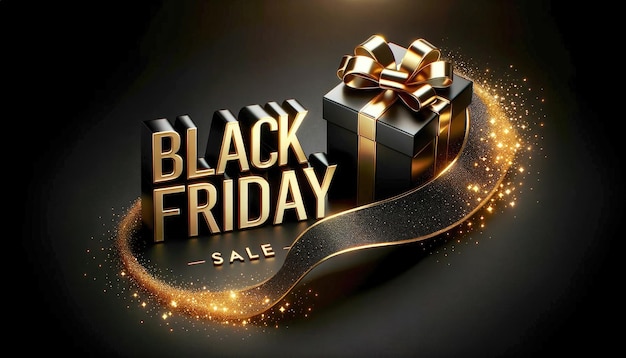 Banner opulento da Black Friday com apelo de presente brilhante