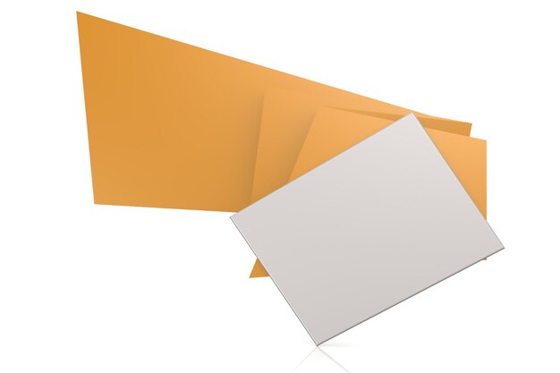 Banner de origami naranja aislado