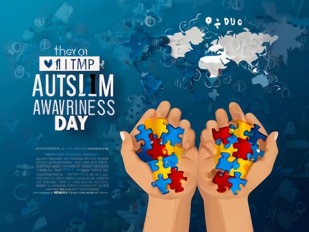 Foto banner ou cartaz ilustrativo do dia mundial de conscientização sobre o autismo