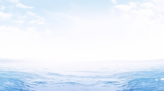 Banner con paisaje marino con espacio para el texto azul ola de mar cielo nadie 3d render ilustración fondo