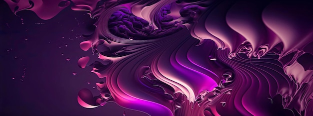 Banner panorámico de fondo de pantalla de onda abstracta púrpura con color púrpura