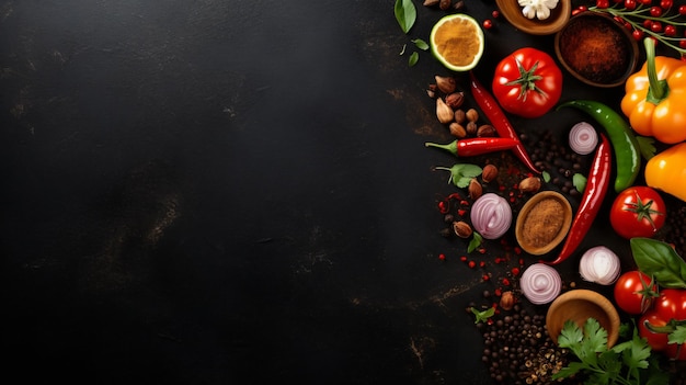 Banner para a página de menu mesa de cozinha com legumes