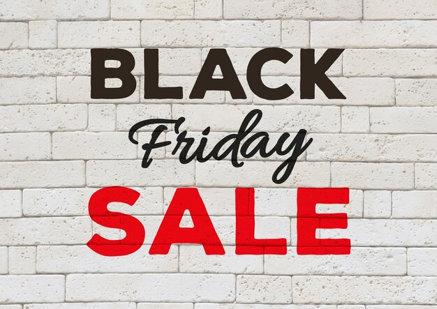 Banner para Black Friday, texto na parede de tijolos