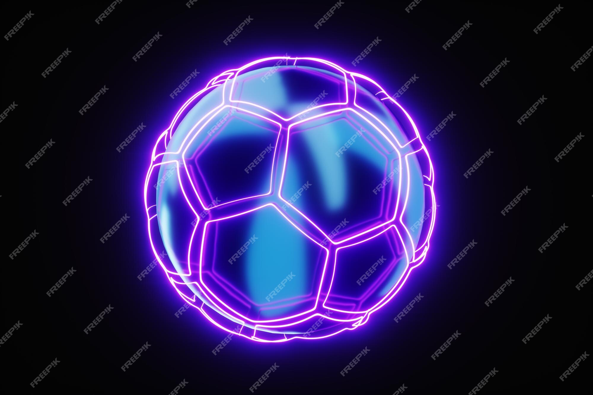 Banner para o site ganhos de apostas esportivas em apostas jogos de azar  bola de futebol neon em branco para cabeçalho de pôster publicitário para  site design moderno ilustração 3d espaço de