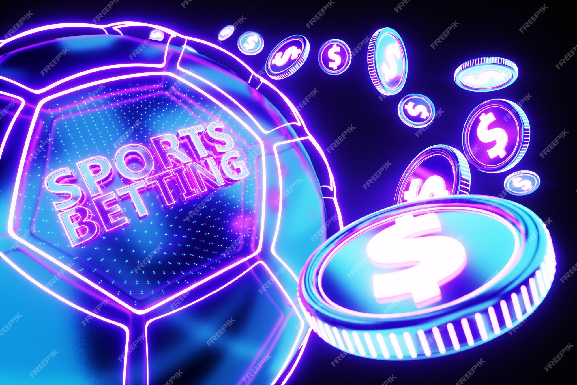 Banner para o site ganhos de apostas esportivas em apostas jogos de azar  bola de futebol neon em branco para cabeçalho de pôster publicitário para  site design moderno ilustração 3d espaço de cópia de renderização 3d