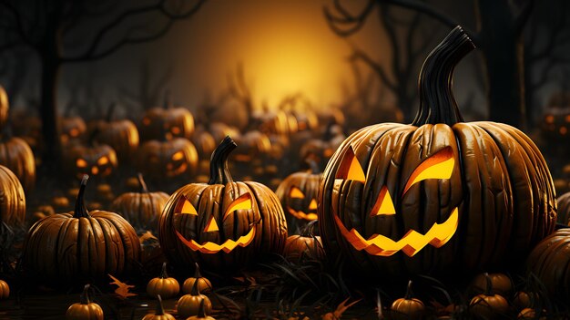 banner de plantilla de fondo de calabaza de halloween