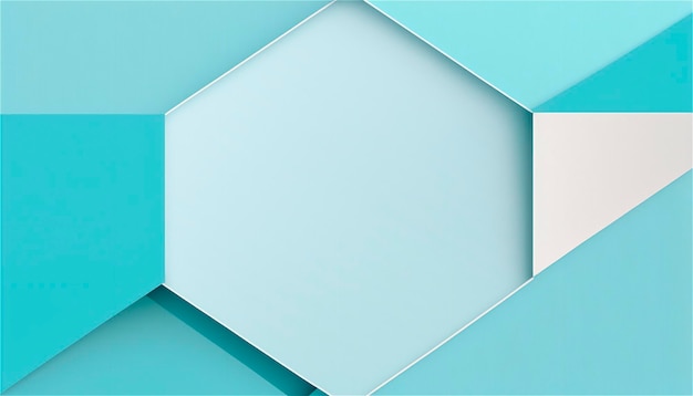 Banner de plantilla de fondo de textura de papel vacío azul pastel para publicidad Formas geométricas rectangulares Espacio de copia espacio para texto generado por IA