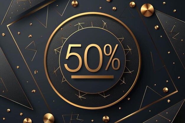 Banner promocional à venda com 50 descontos, uma vitrine visualmente atraente de ofertas exclusivas e economias imbatíveis, extravagância de varejo com designs cativantes e ofertas irresistíveis pela metade do preço