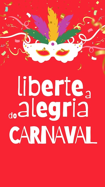 Banner pronto para o carnaval em português Liberte a alegria do carnaval para a história