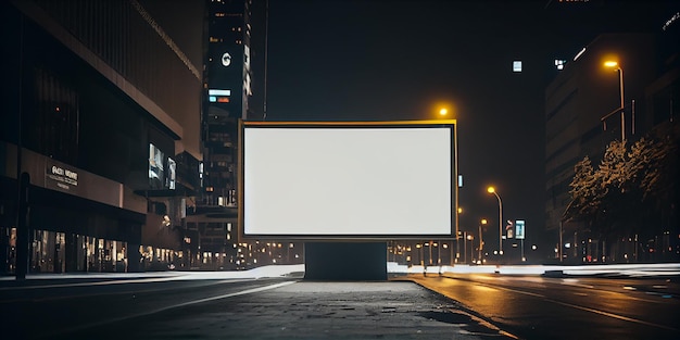 Banner publicitario en blanco en la ciudadIA generativa