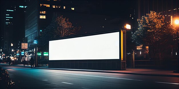 Banner publicitario en blanco en la ciudadIA generativa