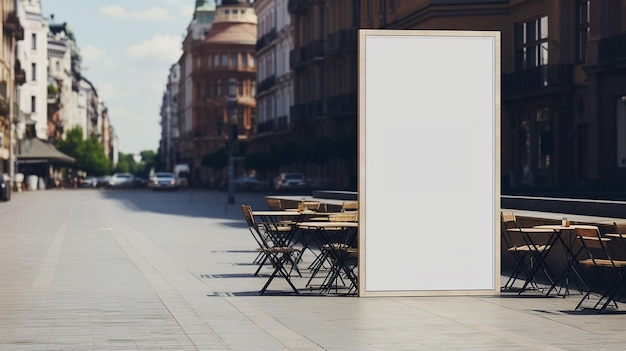 Foto banner publicitário em mockup branco da cidade