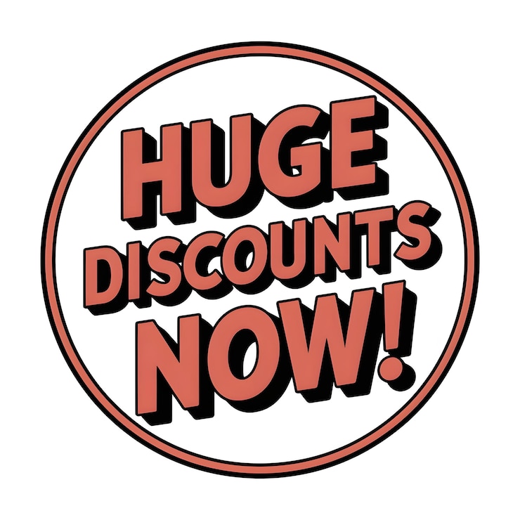 Foto banner publicitario promocional con oferta de venta grandes descuentos ahora