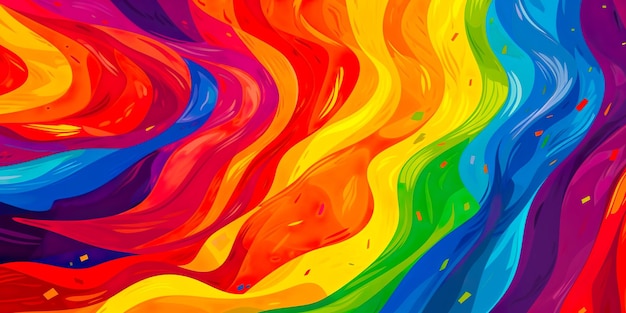 Banner Rainbow Gradient Background con LGBTQ Pride Rainbow Colors IA generativa