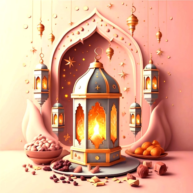 Foto banner de las redes sociales islámicas de eid mubarak