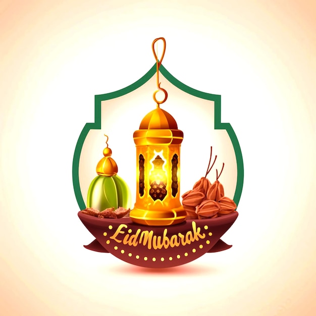 Foto banner de las redes sociales islámicas de eid mubarak