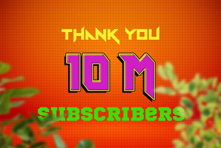Foto banner de saludo de celebración de 10 millones de suscriptores con diseño de juego