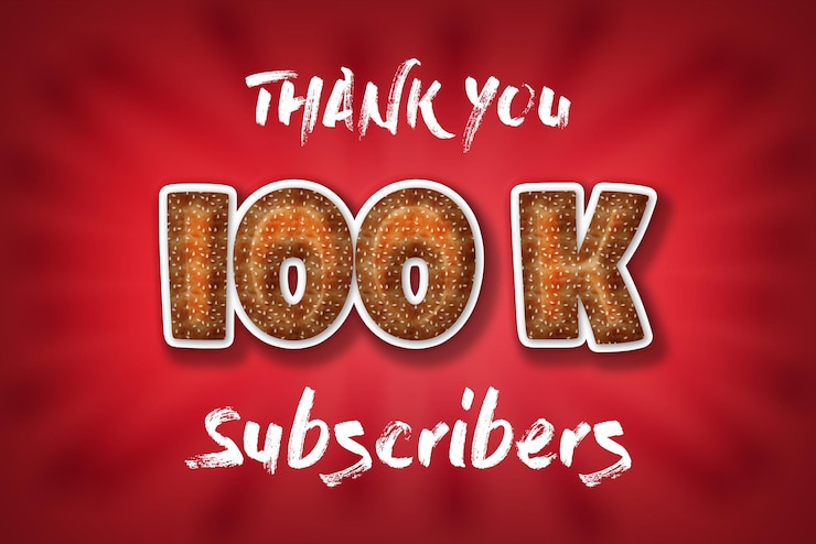 Foto banner de saludo de celebración de 100 k suscriptores con diseño de hamburguesa