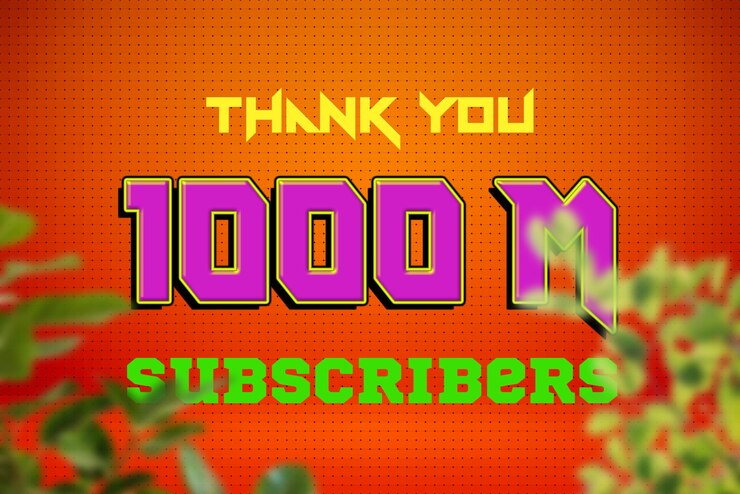 Foto banner de saludo de celebración de 1000 millones de suscriptores con diseño de juego