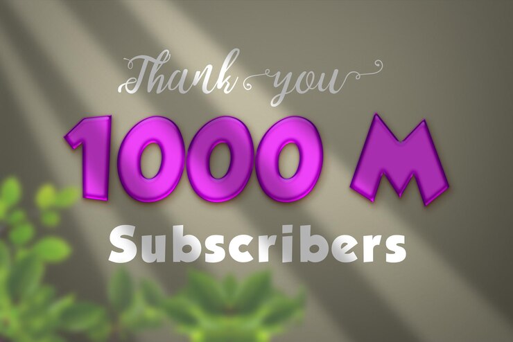Foto banner de saludo de celebración de 1000 millones de suscriptores con