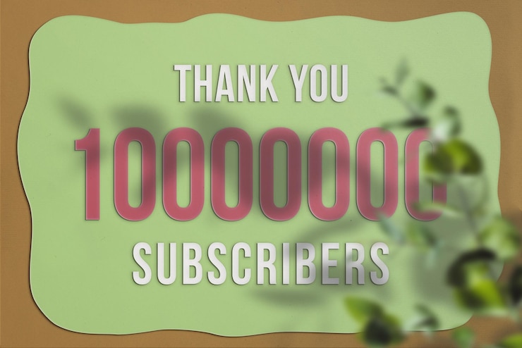 Foto banner de saludo de celebración de 10000000 suscriptores con diseño de papel