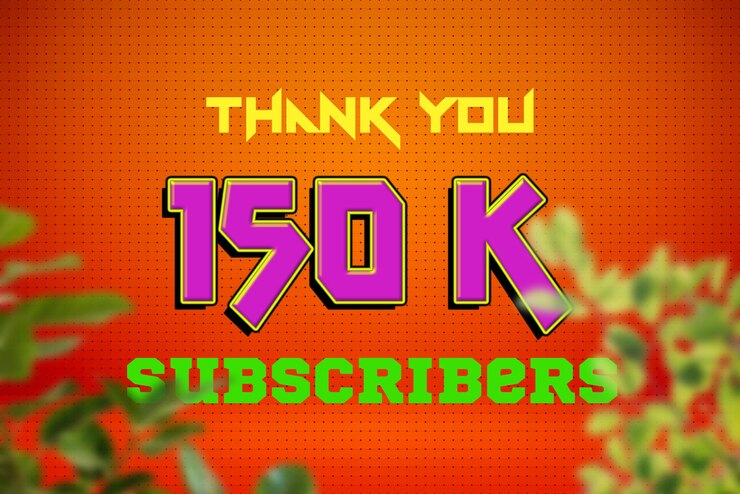 Foto banner de saludo de celebración de 150 k suscriptores con diseño de juego