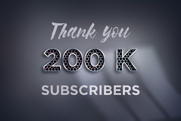 Banner de saludo de celebración de 200 K suscriptores con diseño de red