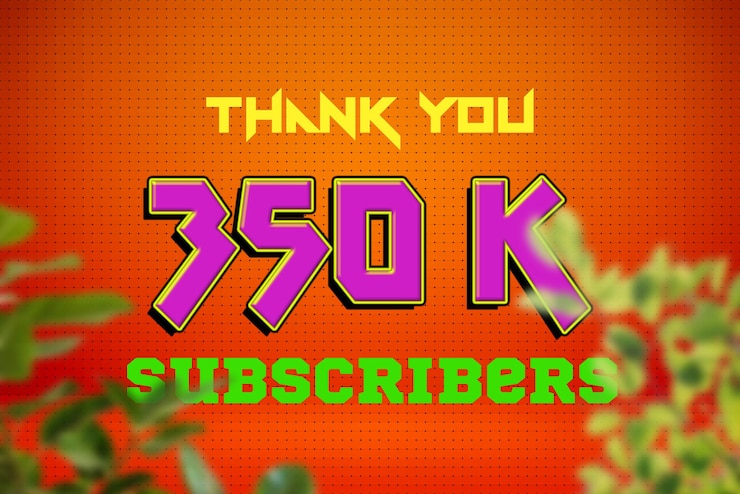 Foto banner de saludo de celebración de 350 k suscriptores con diseño de juego