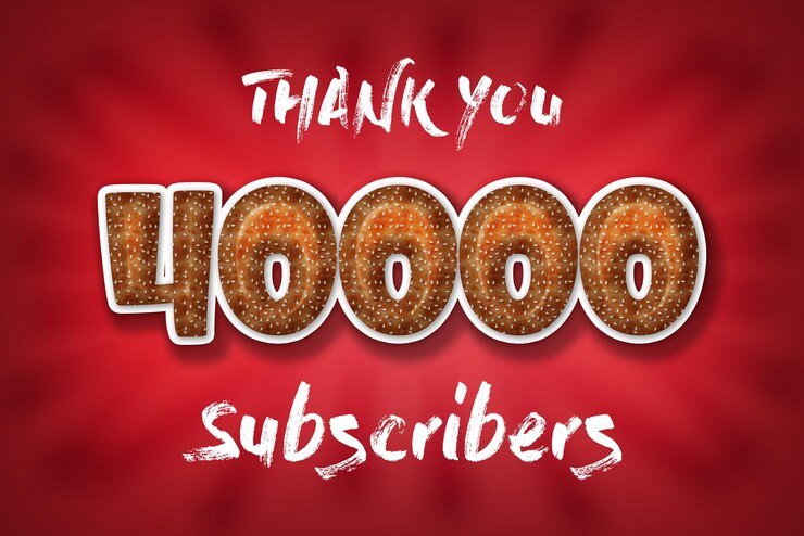 Foto banner de saludo de celebración de 40000 suscriptores con diseño de hamburguesa