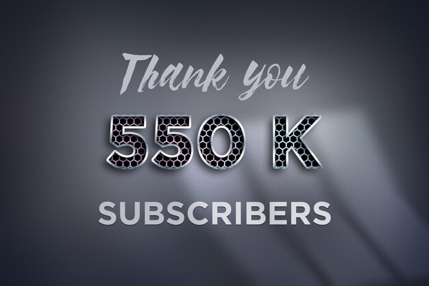 Banner de saludo de celebración de 550 k suscriptores con diseño de red