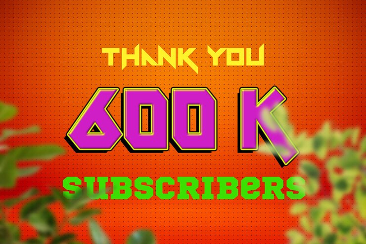 Foto banner de saludo de celebración de 600 k suscriptores con diseño de juego