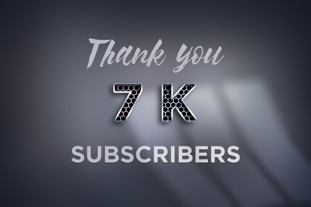 Banner de saludo de celebración de 7 k suscriptores con diseño de red