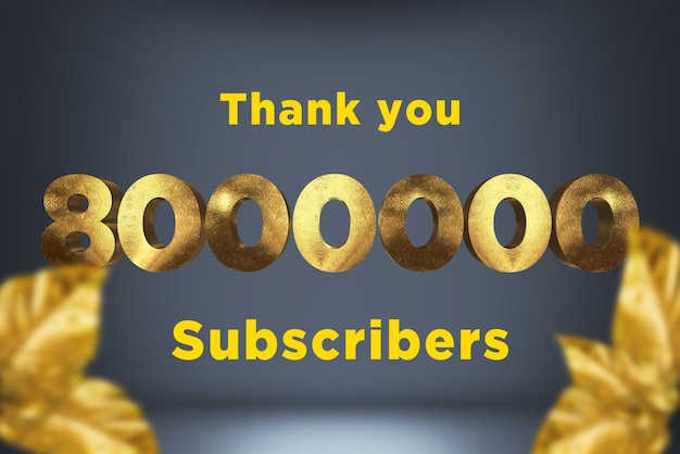 Foto banner de saludo de celebración de 9000000 suscriptores con diseño dorado