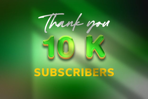 Banner de saludo de celebración de suscriptores de 10 K con diseño de dulces