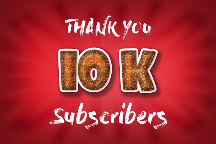 Foto banner de saludo de celebración de suscriptores de 10 k con diseño de hamburguesa