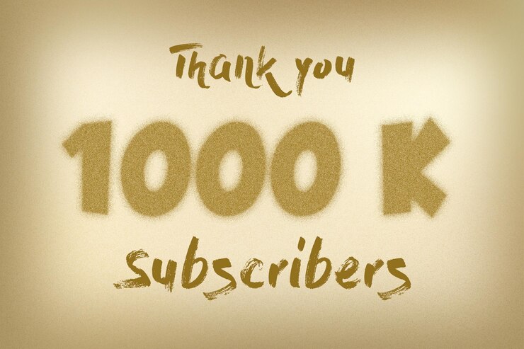 Foto banner de saludo de celebración de suscriptores de 1000 k con diseño de estilo polvo
