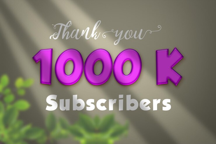 Foto banner de saludo de celebración de suscriptores de 1000 k con diseño líquido