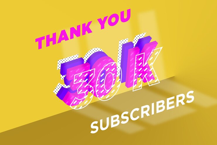 Foto banner de saludo de celebración de suscriptores de 30 k con diseño de múltiples capas