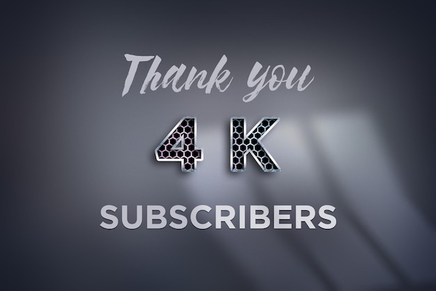 Banner de saludo de celebración de suscriptores de 4 K con diseño de red