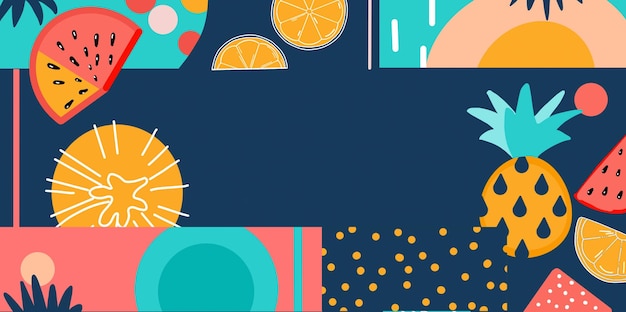 Banner del sitio web de ventas de verano Etiqueta de ventas Material promocional de ventas Diseño con espacio de copia