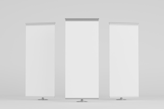 Banner stand JPED maqueta diseño transparente para las maquetas