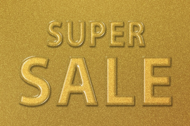 Banner Super Sale, venta de temporada, fondo dorado