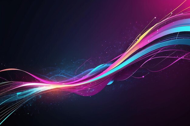 Banner de tecnología digital concepto de fondo rosa azul con efecto de luz de línea de tecnología